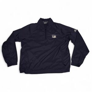 Adidas Navy Quarter zip Logo Tag